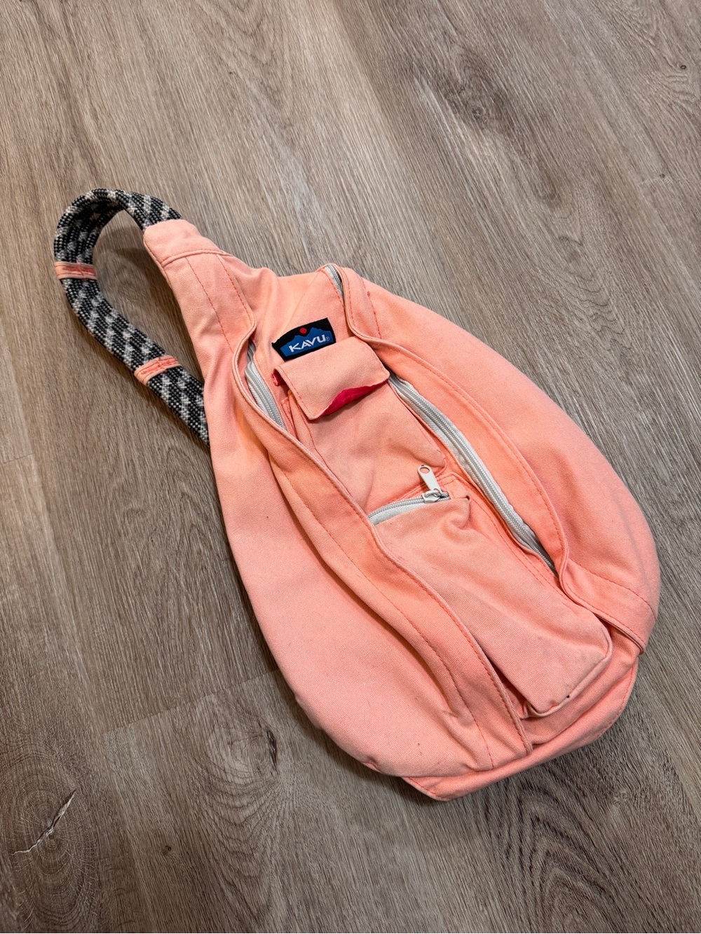 Kavu Rope Sling Bag Pink Peach Coral Purse